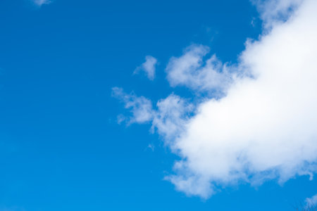 Sky background.Beautiful blue sky with white clouds.の写真素材