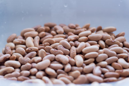 Beans close up.Lots of red beans.の写真素材