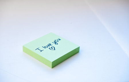 I love you, inscription on stickers for notes.の写真素材