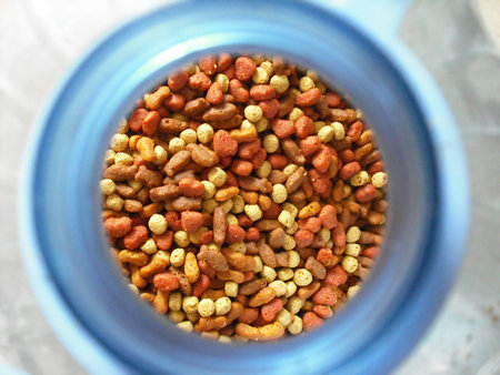 Nice texture of kibble contained in a circleの写真素材