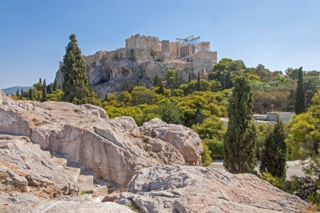 Greece, Athens, view of the Acropolisのeditorial素材