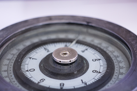 Magnetic compass on the captain bridge of big shipの写真素材