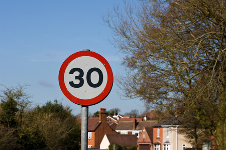 30mph speed sign and housingの写真素材