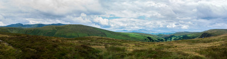 View towards Aran Fawddwy from Bwlch-y-groes, Gwynnedd, one of the highest passes in Wales. Snowdonia.の写真素材