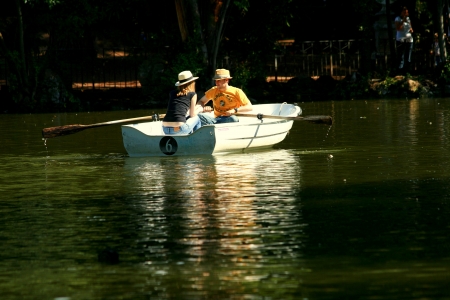 boating in the lakeのeditorial素材