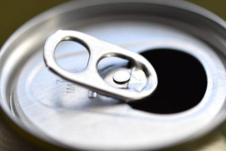 Closeup of an open soda can or tinの写真素材