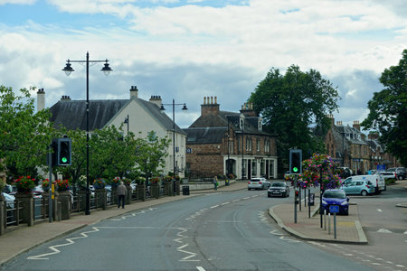 Beauly, Scotland: The main street of Beauly, a town on the River Beauly, 10 miles west of Inverness,...