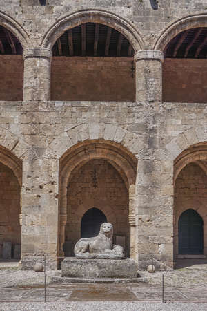 Rhodes, Greece: The Archaeological Museum of Rhodes is housed in the medieval 14th-century Hospital of the Knights of Saint John.の写真素材
