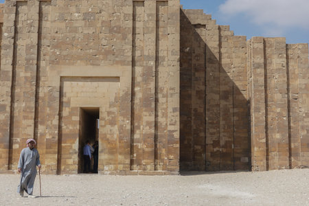 Saqqara, Egypt: Entrance to the funerary complex of Djoser.