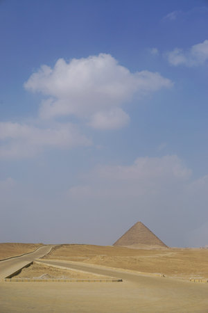 Dahshur, Egypt: View of the Red Pyramid, the third pyramid built by Old Kingdom Pharaoh Sneferu.
