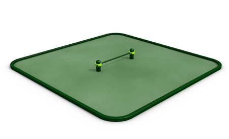 Parallel green bars at sports ground for workout on the white backgroundの写真素材