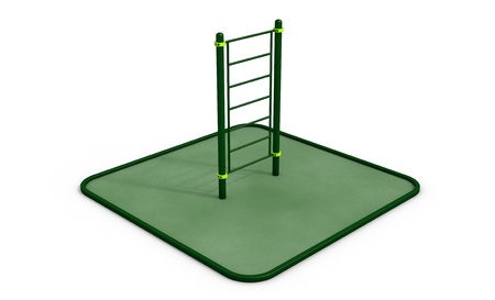 Wall green bars at sports ground for workout on the white backgroundの写真素材