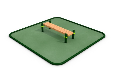 Athletic wood bench on the white backgroundの写真素材
