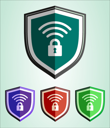 Logo image for car alarms and different color optionsのイラスト素材