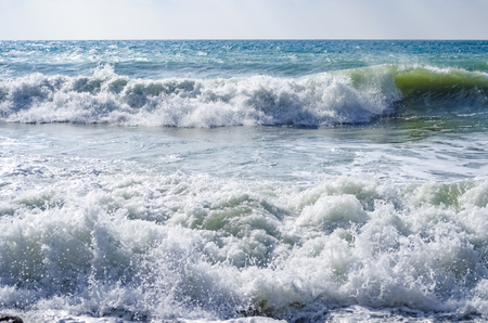 Splashing wave on the Black sea in the day.の写真素材