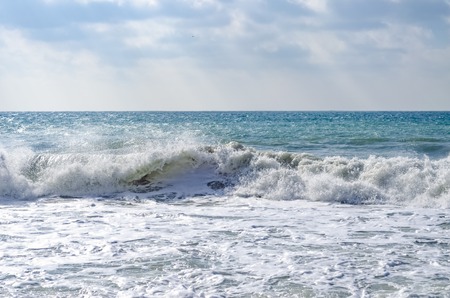 Splashing wave on the Black sea in the day.の写真素材