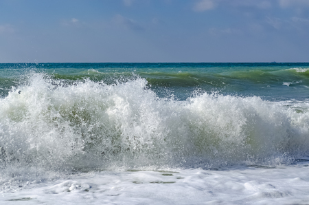 Splashing wave on the Black sea in the day.の写真素材