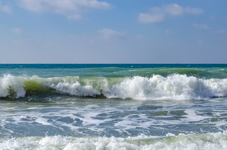 Splashing wave on the Black sea in the day.の写真素材