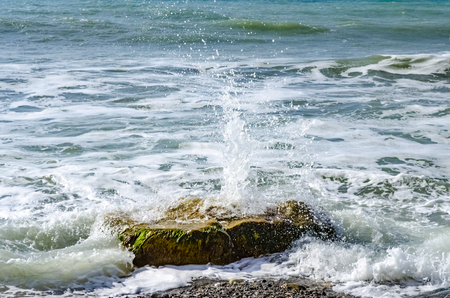 Splashing wave on the Black sea in the day.の写真素材