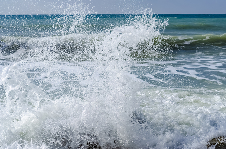 Splashing wave on the Black sea in the day.の写真素材