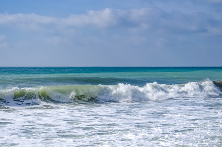 Splashing wave on the Black sea in the day.の写真素材
