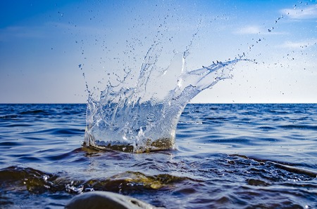 Splashing wave on the Black sea in the day.の写真素材