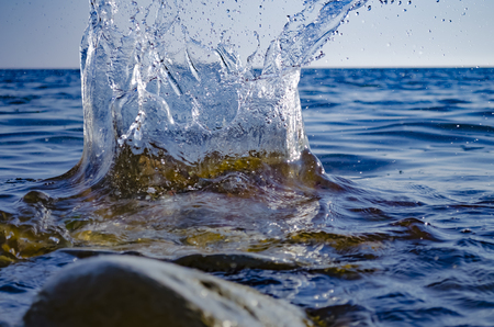 Splashing wave on the Black sea in the day.の写真素材