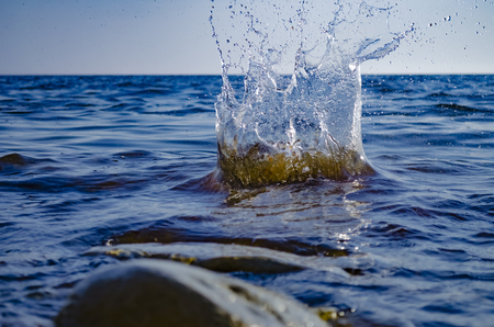 Splashing wave on the Black sea in the day.の写真素材