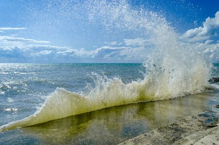 Splashing wave on the Black sea in the day.の写真素材