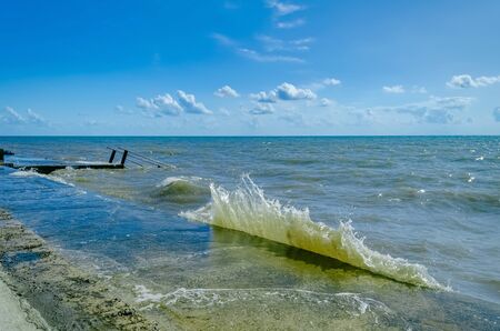 Splashing wave on the Black sea in the day.の写真素材