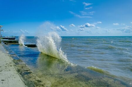 Splashing wave on the Black sea in the day.の写真素材