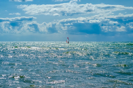 Splashing wave on the Black sea in the day.
