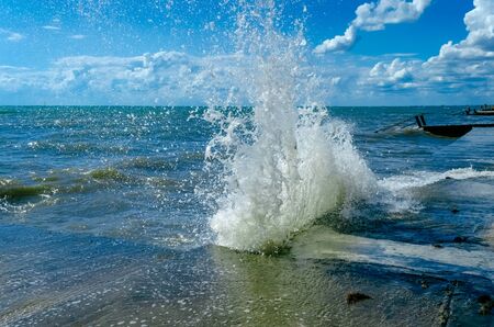 Splashing wave on the Black sea in the day.の写真素材