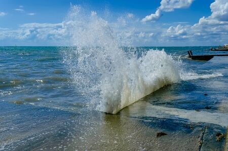 Splashing wave on the Black sea in the day.の写真素材