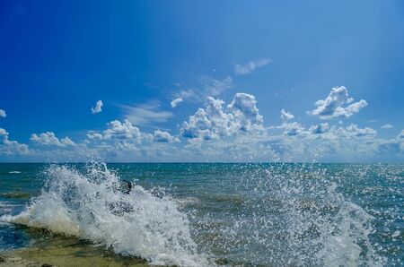 Splashing wave on the Black sea in the day.の写真素材