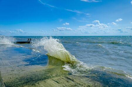 Splashing wave on the Black sea in the day.の写真素材