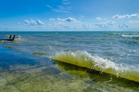 Splashing wave on the Black sea in the day.の写真素材