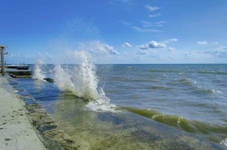 Splashing wave on the Black sea in the day.の写真素材