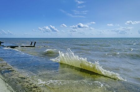 Splashing wave on the Black sea in the day.の写真素材