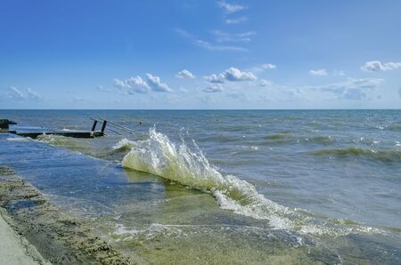 Splashing wave on the Black sea in the day.の写真素材
