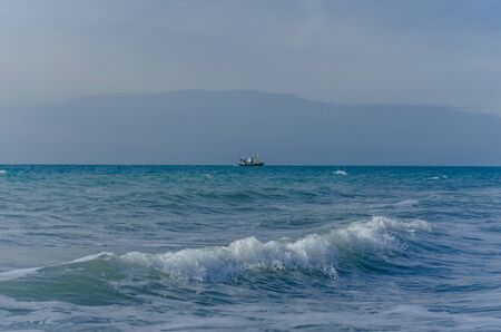 Splashing wave on the Black sea in the day.の写真素材