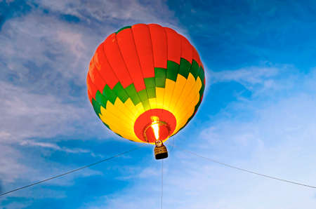 Air balloon in the evening skyの写真素材