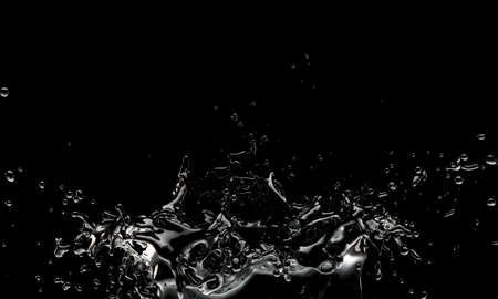 Splash wave on the black background. 3d renderingの写真素材