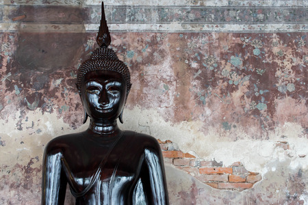 Black buddha at Wat Suthat Thepwararam - Bangkok, Thailand : Historical and Public placeの写真素材