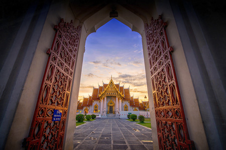 Wat Benchamabophit or Marble Temple - Bangkok, Thailandの写真素材