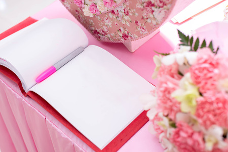 Wedding Signing books, guest listの写真素材