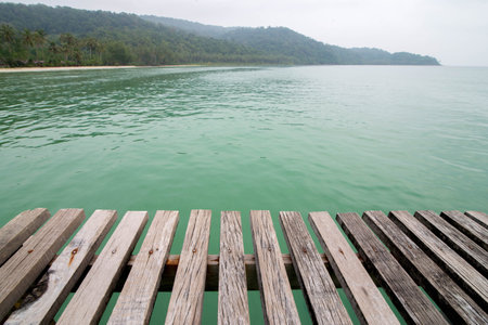 Old wooden bridge floor