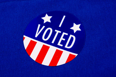 I Voted Sticker On Blue Background