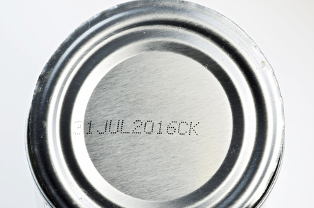 Expiration Date On Aluminum Can Top, Expired July 20, 2016の写真素材
