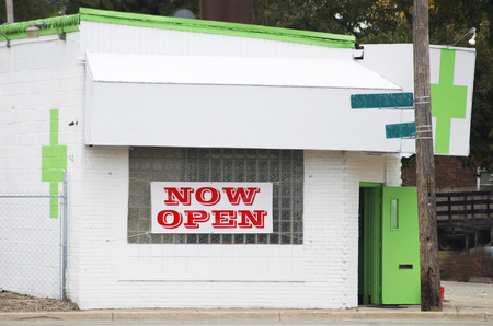 Medical Marijuana Dispensary, Green Cross, Detroit, Michiganのeditorial素材